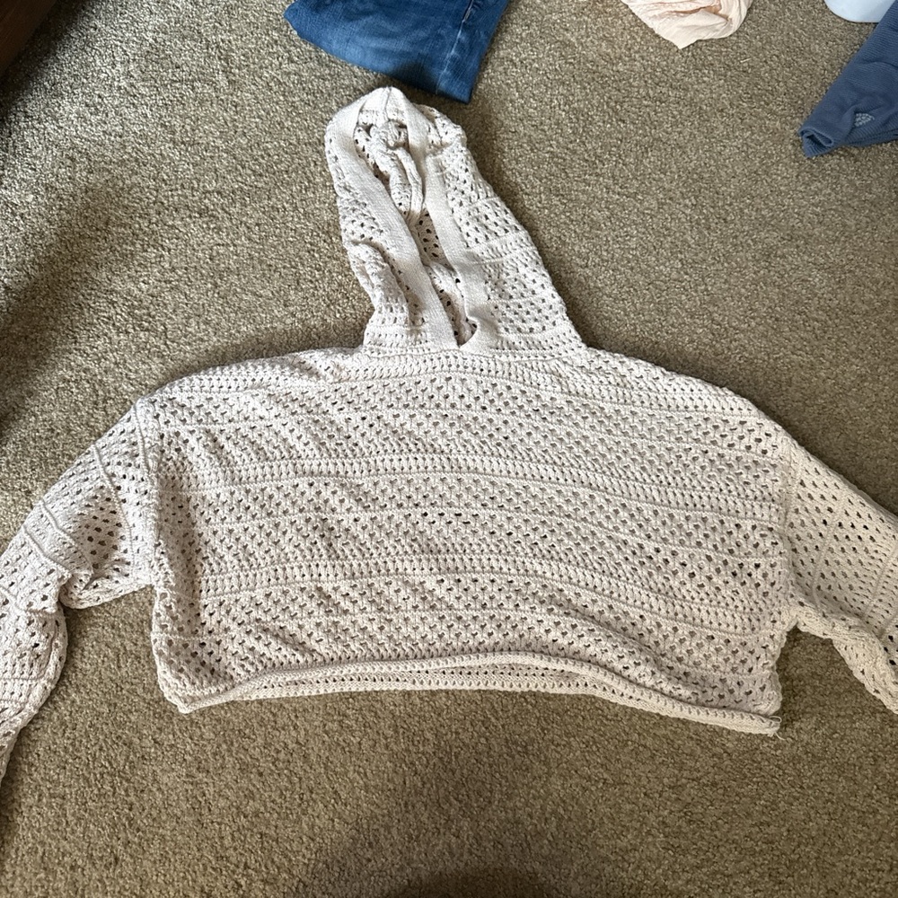 Cream Hooded Women's Sweater